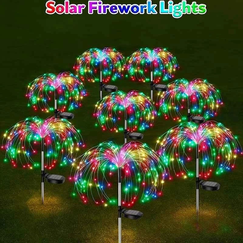 Solar Fireworks Copper Wire LED Garden Lights – Outdoor Lawn & Courtyard Decor (1/4/8 Pack)