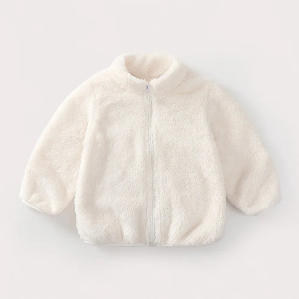 Kids Warm Fleece Zip Jacket – Unisex Autumn & Winter Coat
