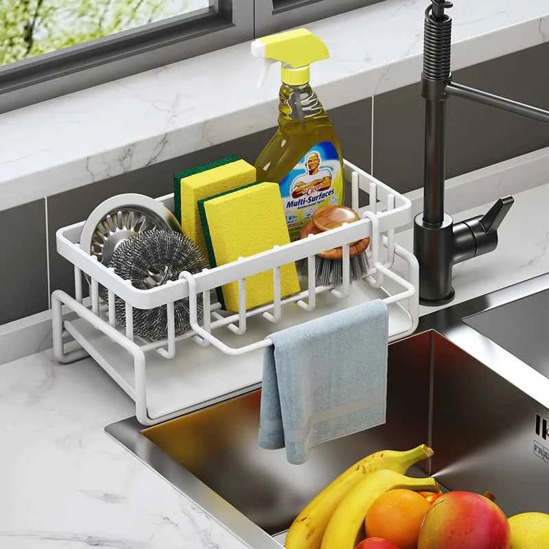 Tap-Mounted Kitchen Spice Shelf – Sink Organiser with Drainage Rack