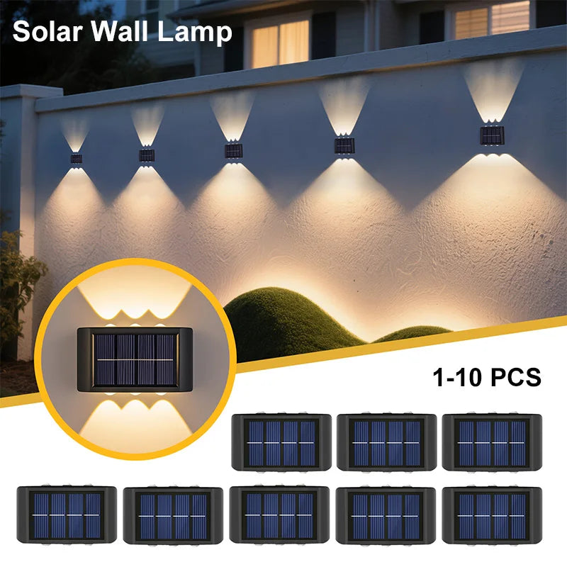 Solar Wall Lights Outdoor – Waterproof LED Lighting for Home, Garden, Yard & Fence (1–10 Pack) - Dripshop