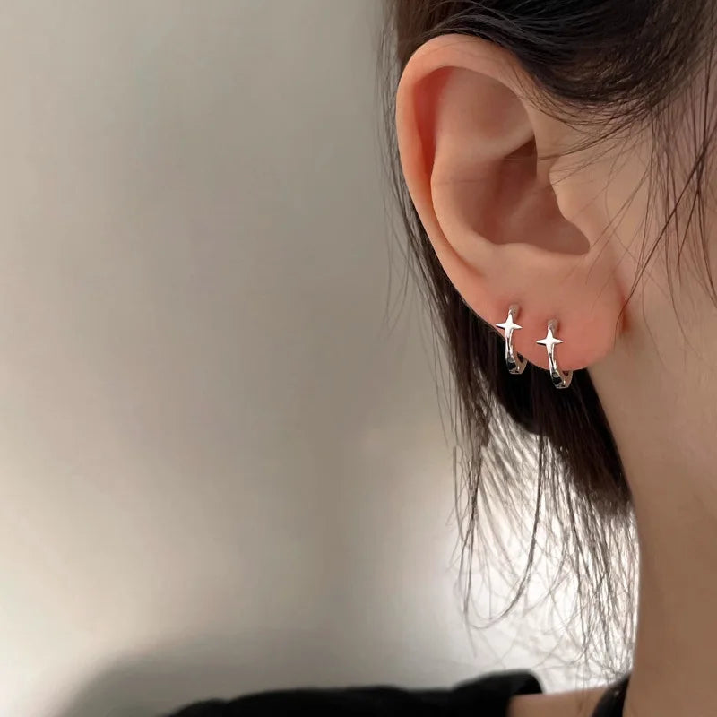 925 Sterling Silver Geometric Stud Earrings | Minimalist Jewellery Gift for Women - Dripshop