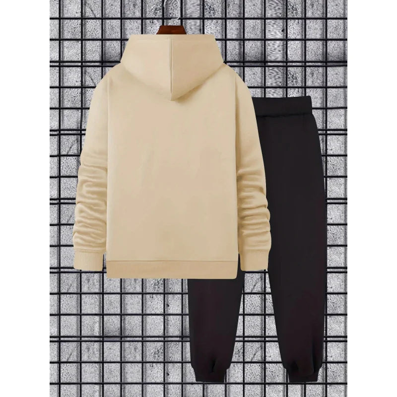 Milan Print Men's Hoodie & Sweatpants Two-Piece Set | Casual Tracksuit - Dripshop
