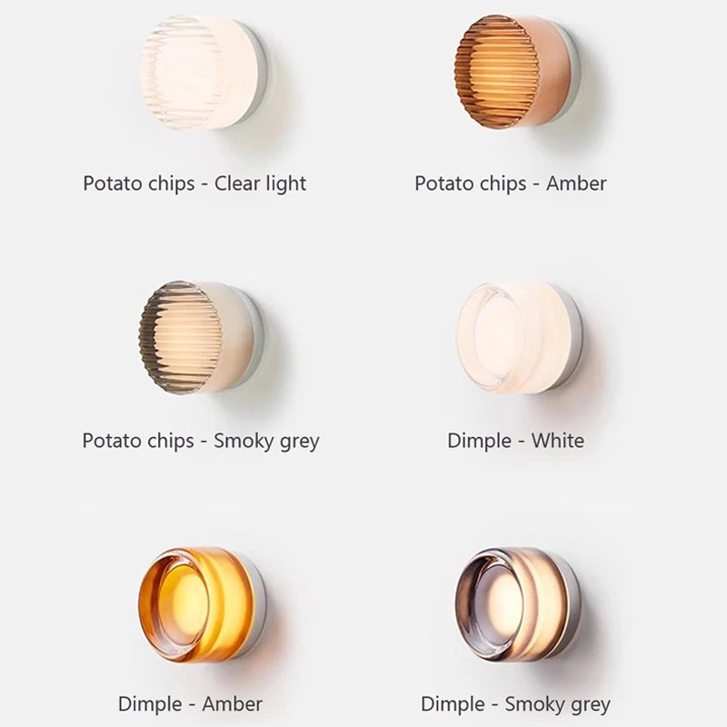 Modern LED Wall Lamp Living Room Amber Jelly Decor Wall Sconces  Corridor Study Dining Room  Home Decoration Smokey Grey Fixture - Dripshop