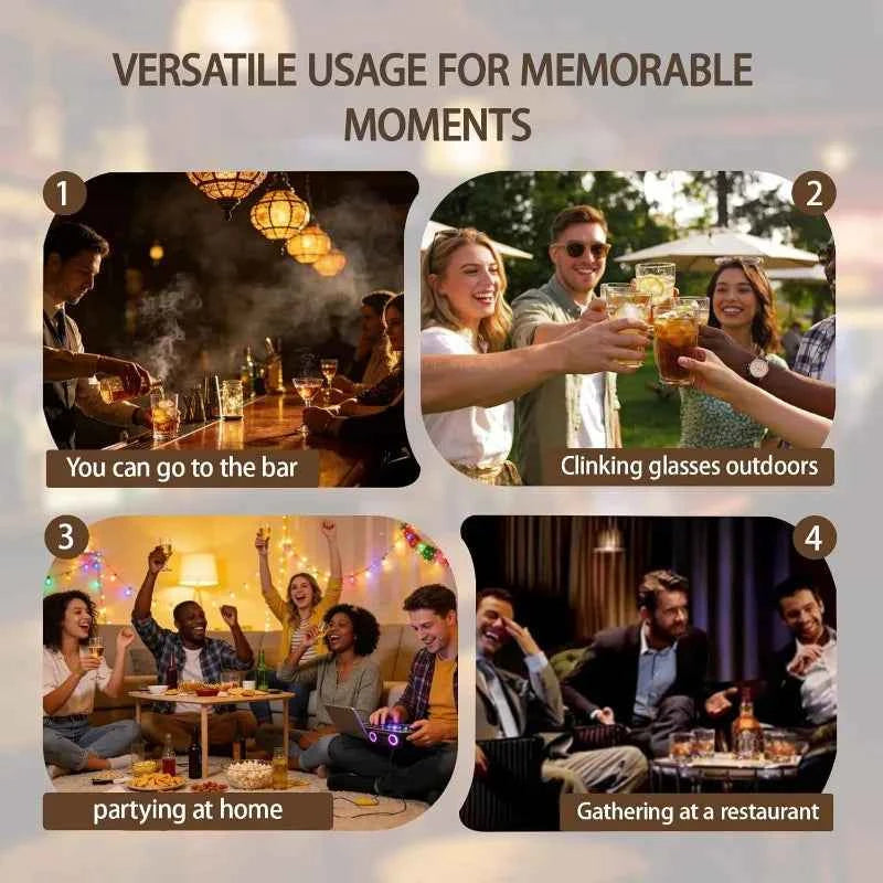 280ml Rotating Whiskey Glass – Crystal Rum & Cocktail Party Drinking Gift