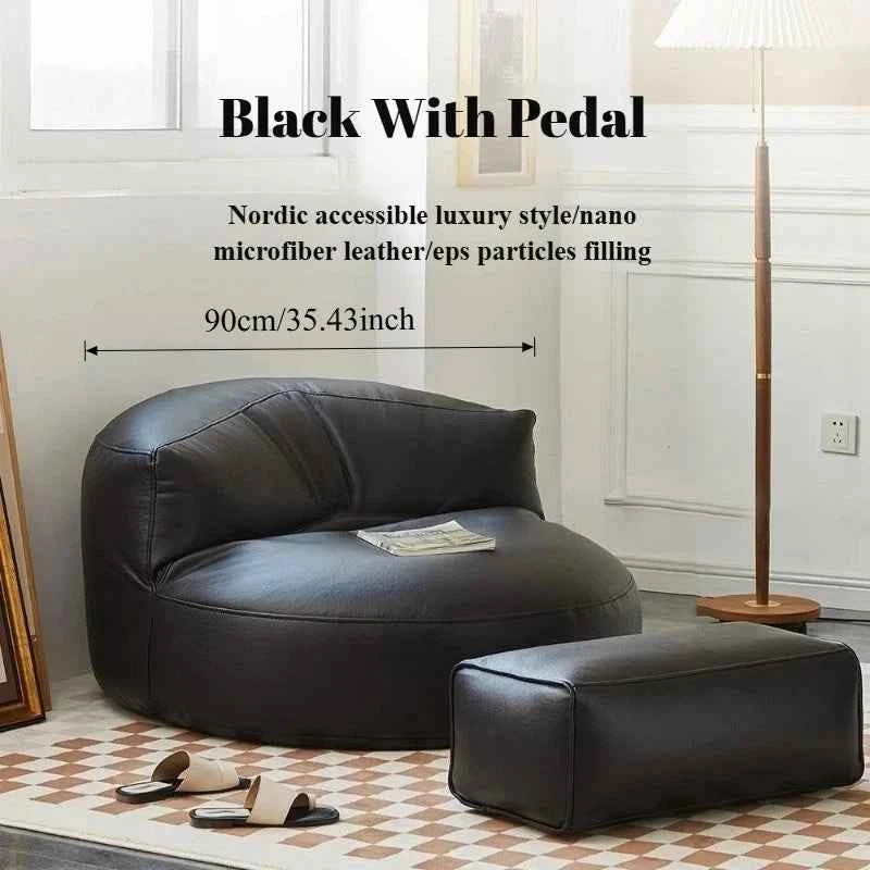 Modern Single Lazy Sofa – Beanbag Tatami Leather Floor Seat for Living Room