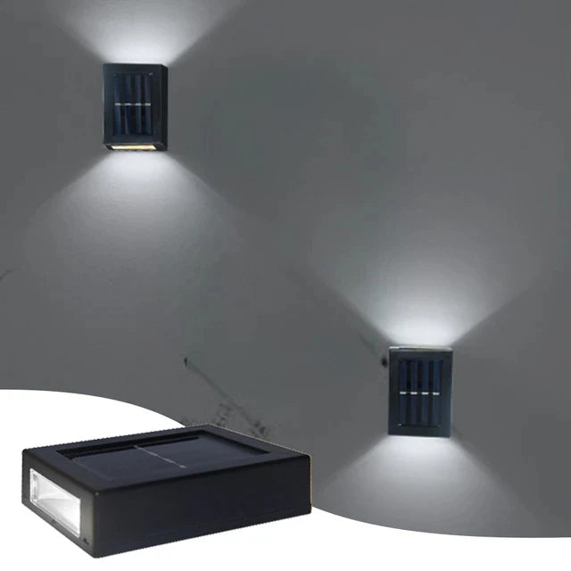 Solar LED Wall Lamp – Up & Down Outdoor Waterproof Light for Garden, Stairs & Fence - Dripshop
