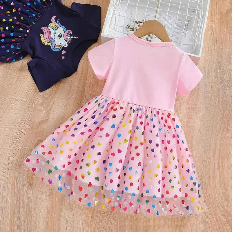 Girls Unicorn Sequin Princess Dress – Magic Fairy Tale Costume for Kids Daily Wear