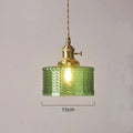 Nordic Green Glass LED Pendant Light – Copper Switch Hanging Lamp - Dripshop