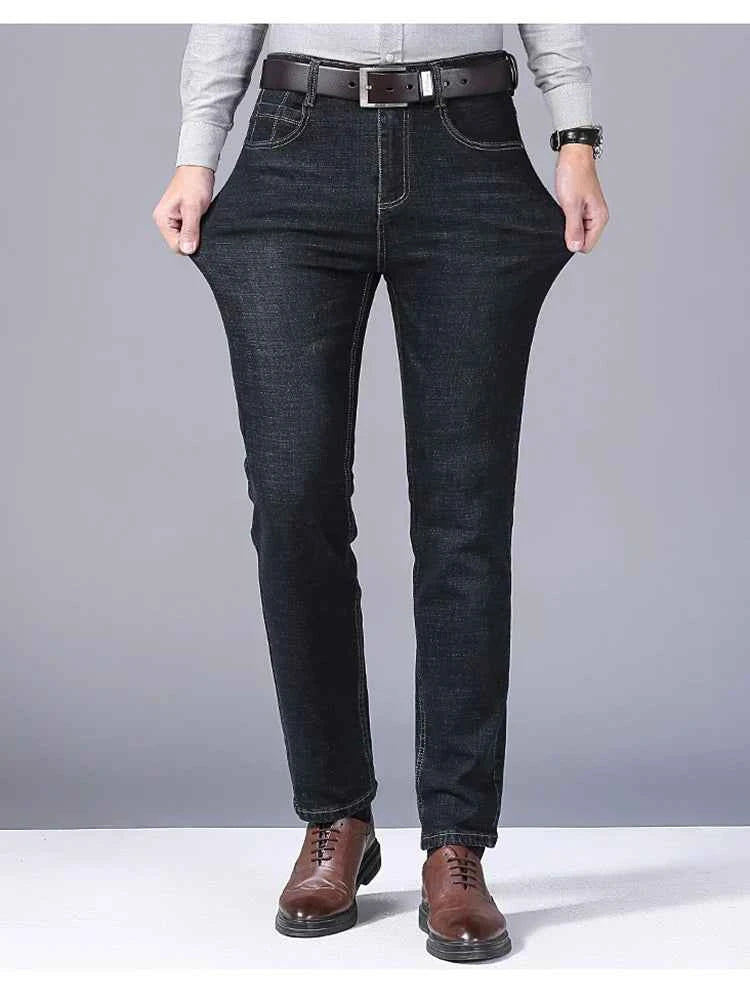 Men's Slim Fit Straight Jeans 2024 – Stretch Denim Business Casual Trousers