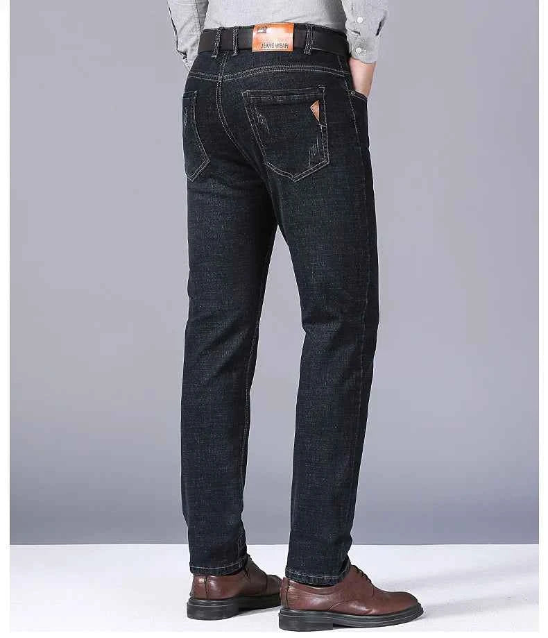 Men's Slim Fit Straight Jeans 2024 – Stretch Denim Business Casual Trousers