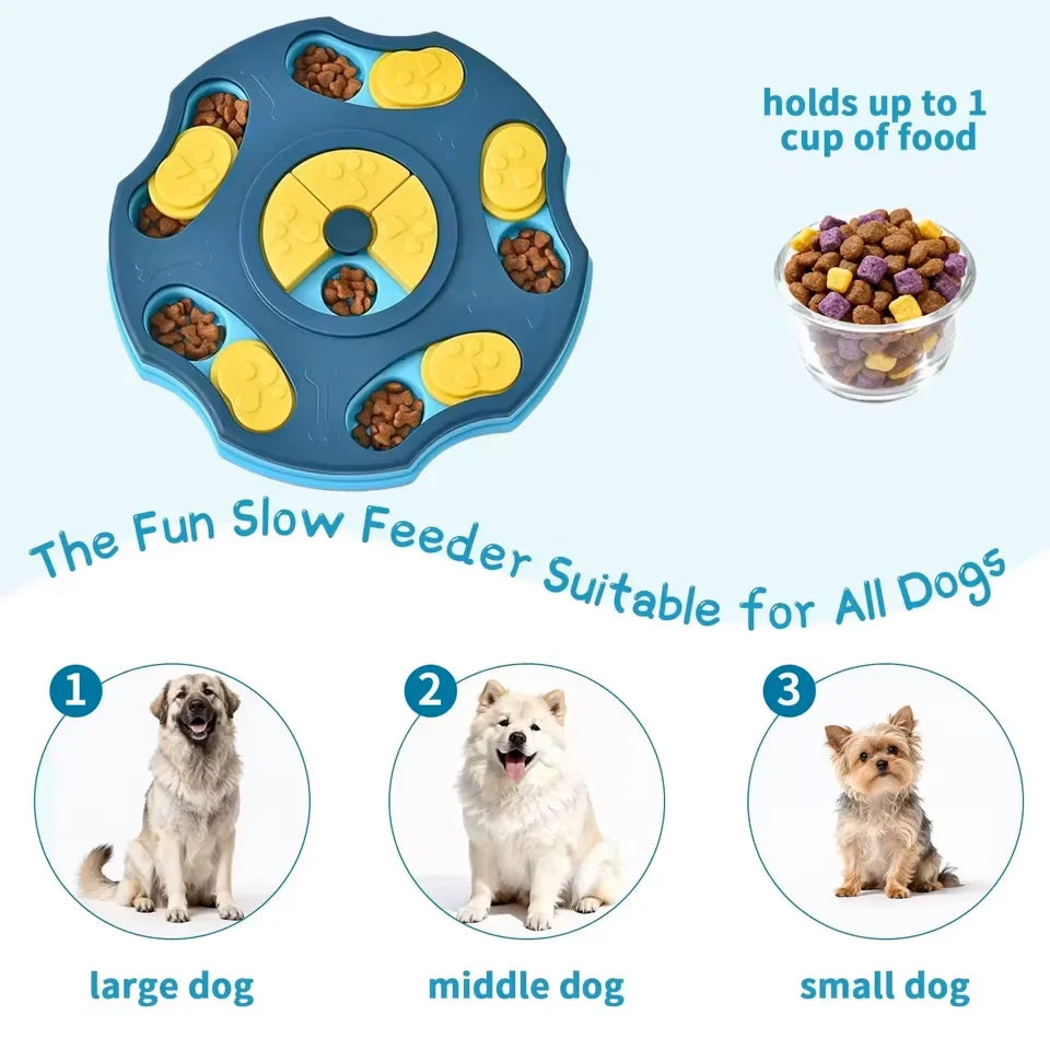Dog Puzzle Brain Slow Feeder – Interactive IQ Training Bowl for Dogs & Cats