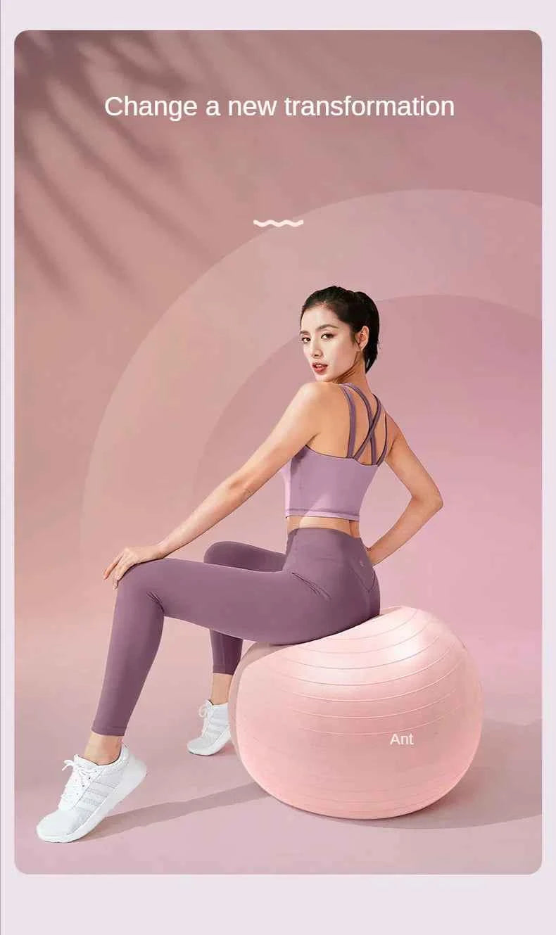 Anti-Burst Yoga Ball with Pump – Stability & Balance Trainer