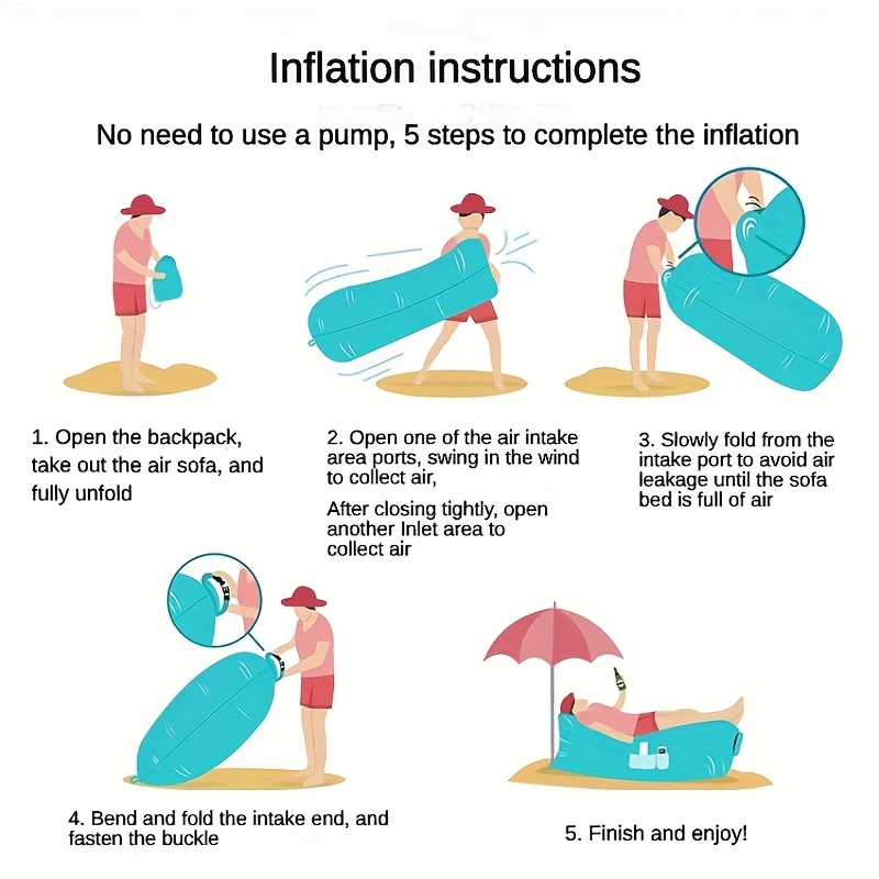 Inflatable Outdoor Sofa with Pillow – Portable Camping Lounger - Dripshop